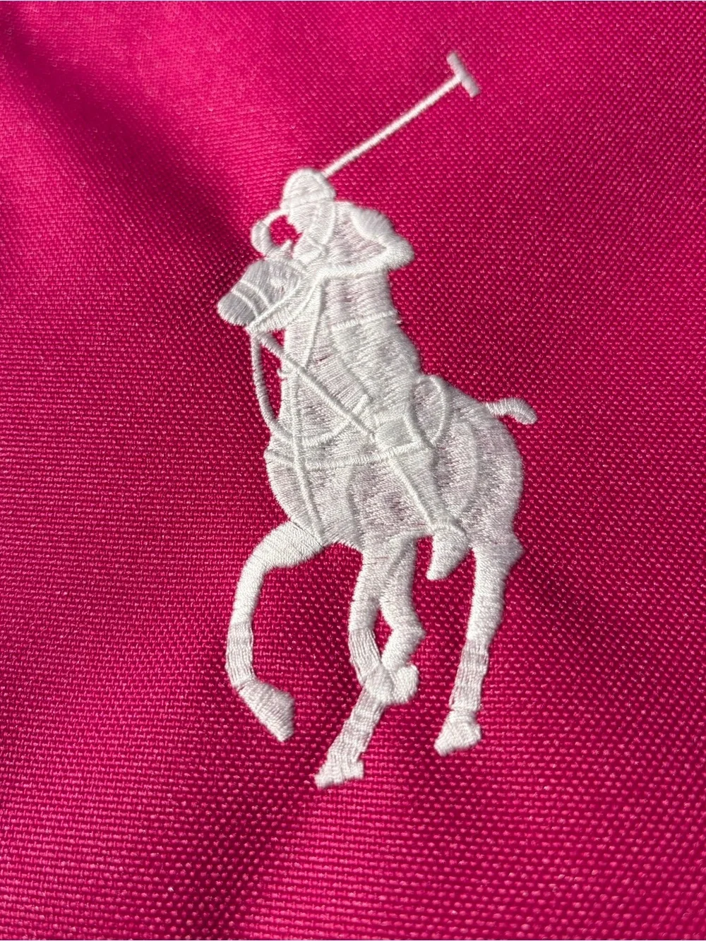 Polo by Ralph Lauren Fuchsia Lunch Tote with White Big Pony Logo